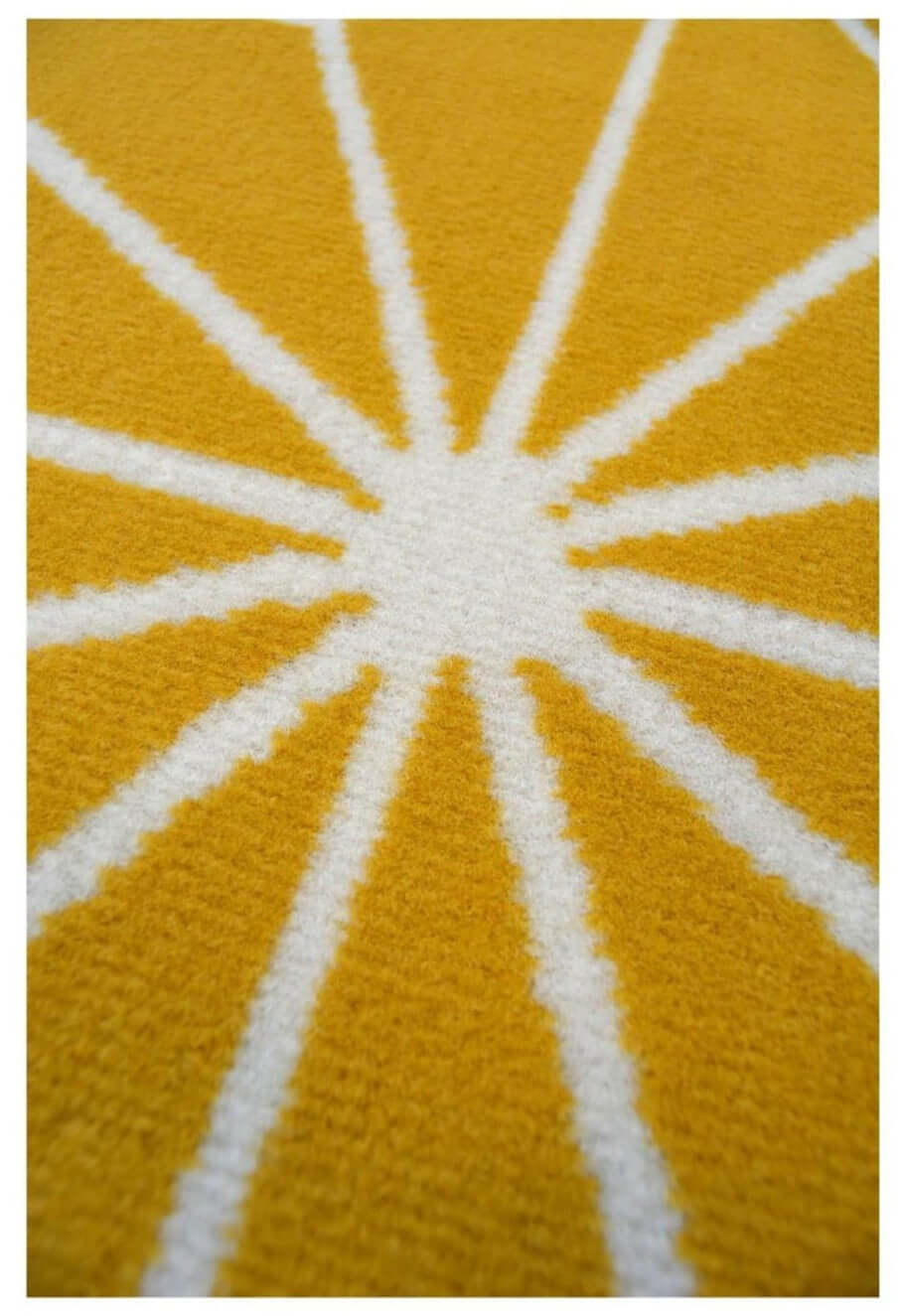 Star Design Area Rug in Yellow