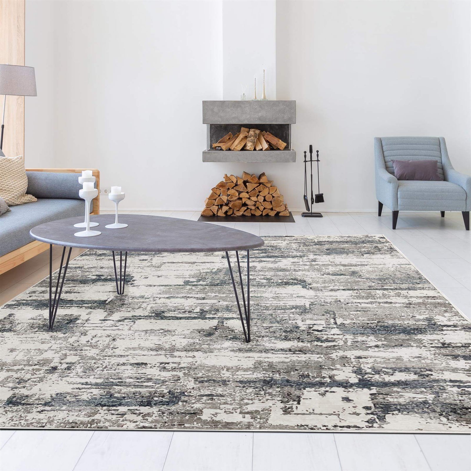 Tokyo Abstract Blue Rug | Modern Luxury for Your Home