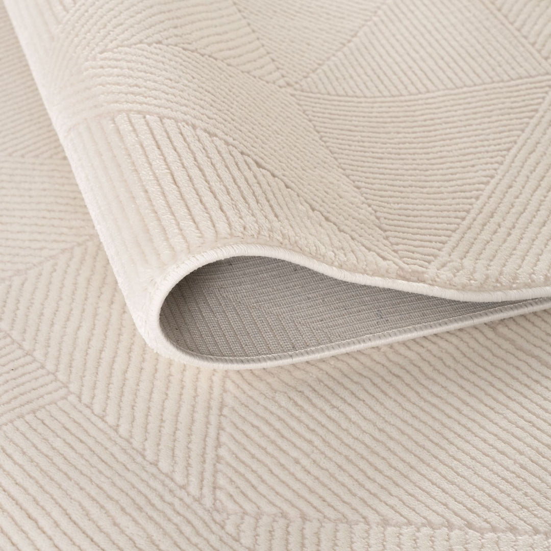 cream colour, abstract design, stain-resistant, Cosy comfort rug, non-static