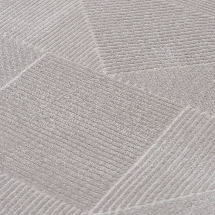 grey colour, striped design, stain-resistant, Cosy comfort rug, non-staticv
