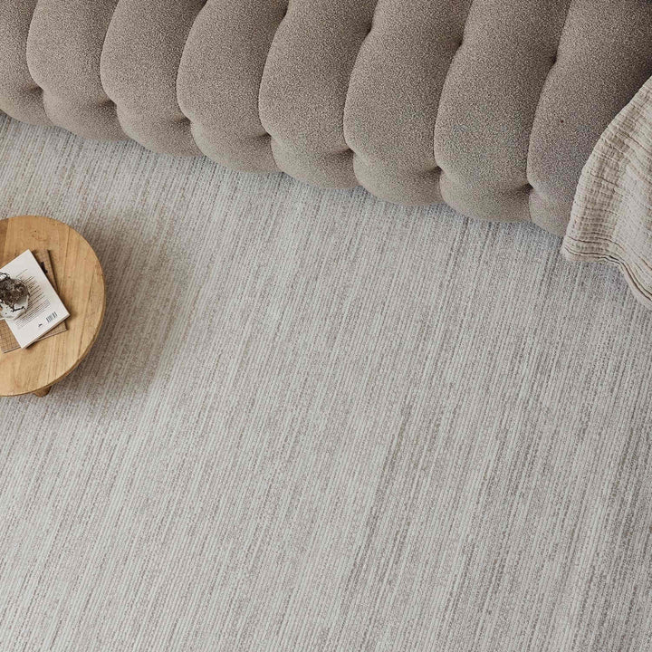 beige-cream colours, striped design, stain-resistant, Cosy comfort rug.