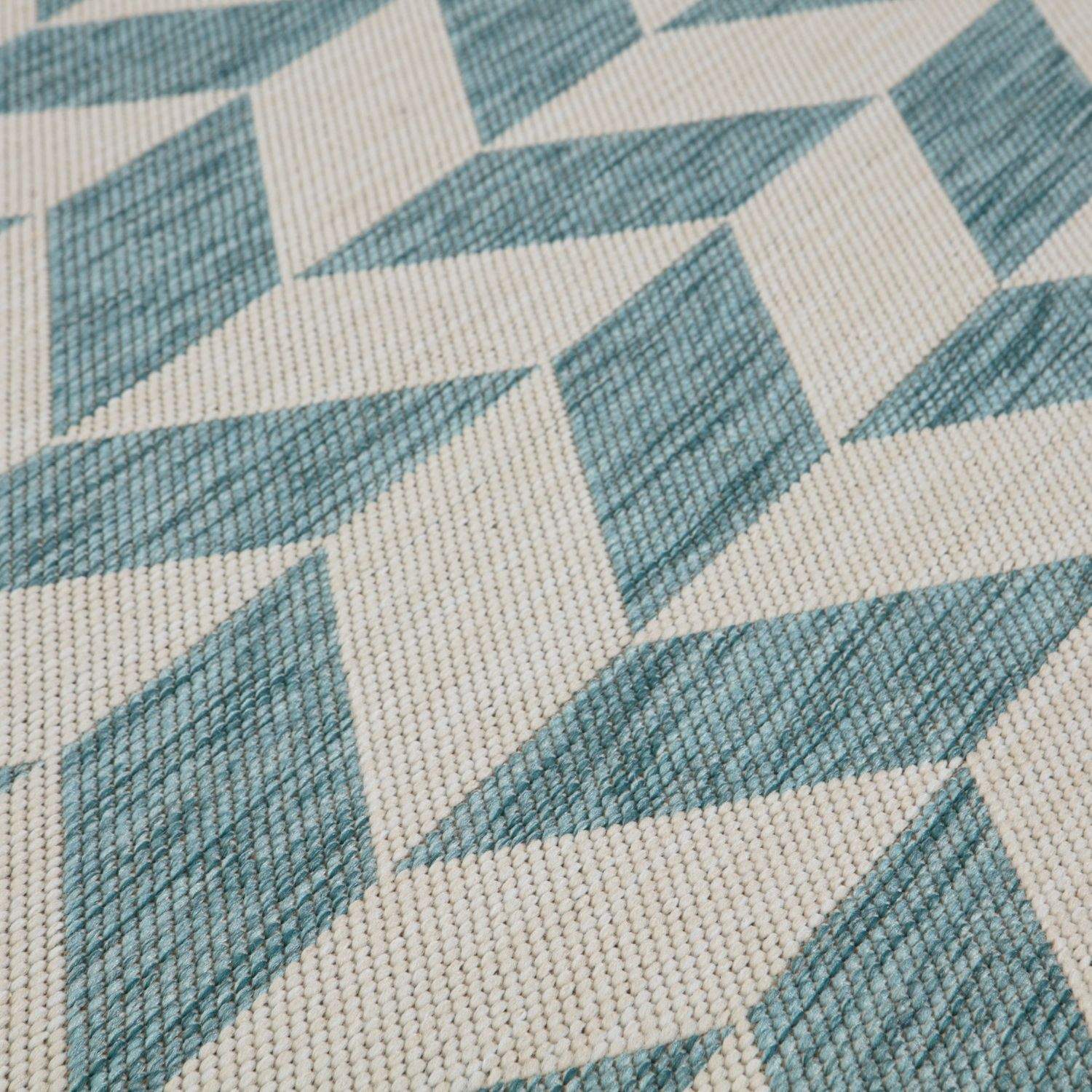 Aqua Chevron Outdoor Rug for Garden | The Rugs