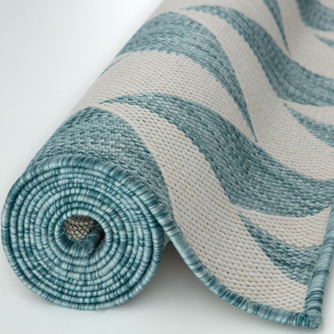 Aqua Chevron Outdoor Rug for Garden | The Rugs