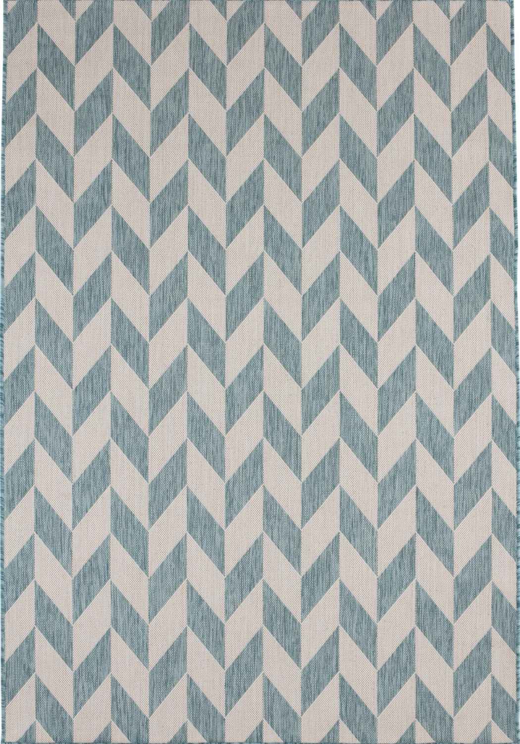 Aqua Chevron Outdoor Rug for Garden | The Rugs