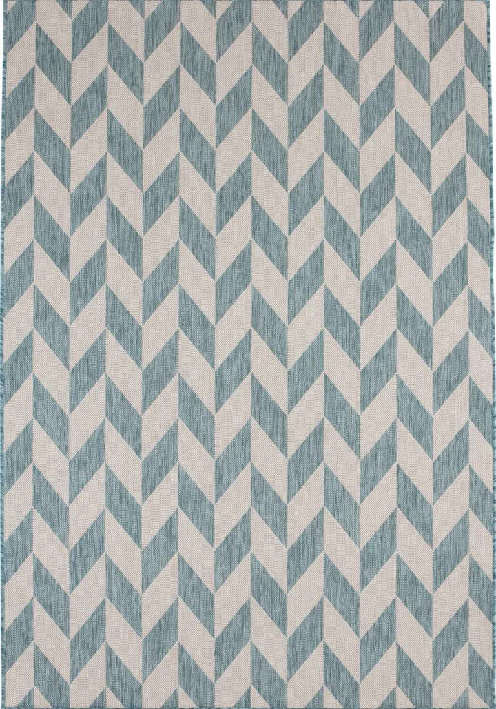 Aqua Chevron Outdoor Rug for Garden | The Rugs