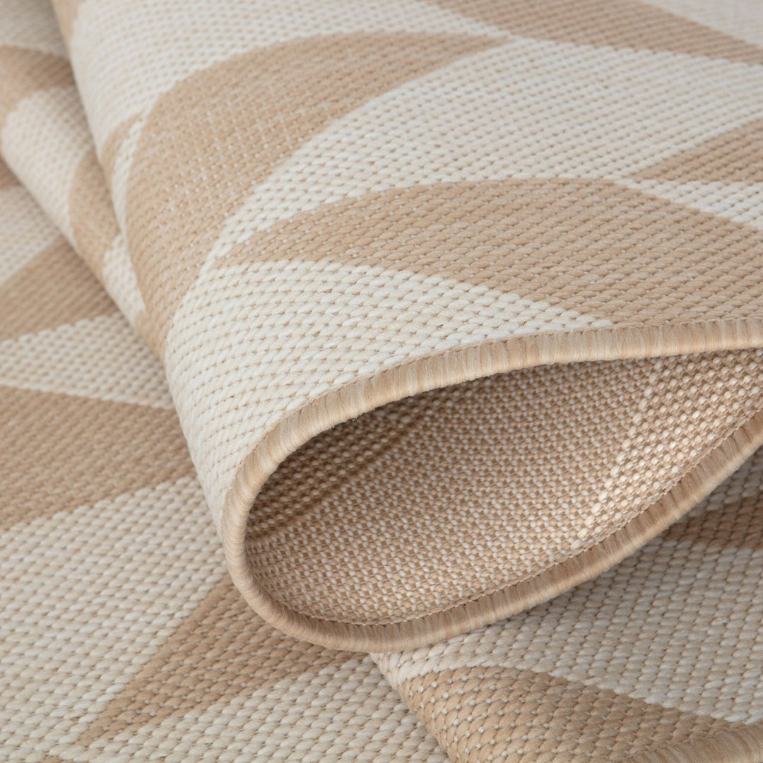 Beige Chevron Outdoor Rug for Garden | The Rugs