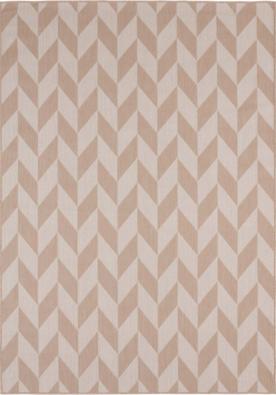 Beige Chevron Outdoor Rug for Garden | The Rugs