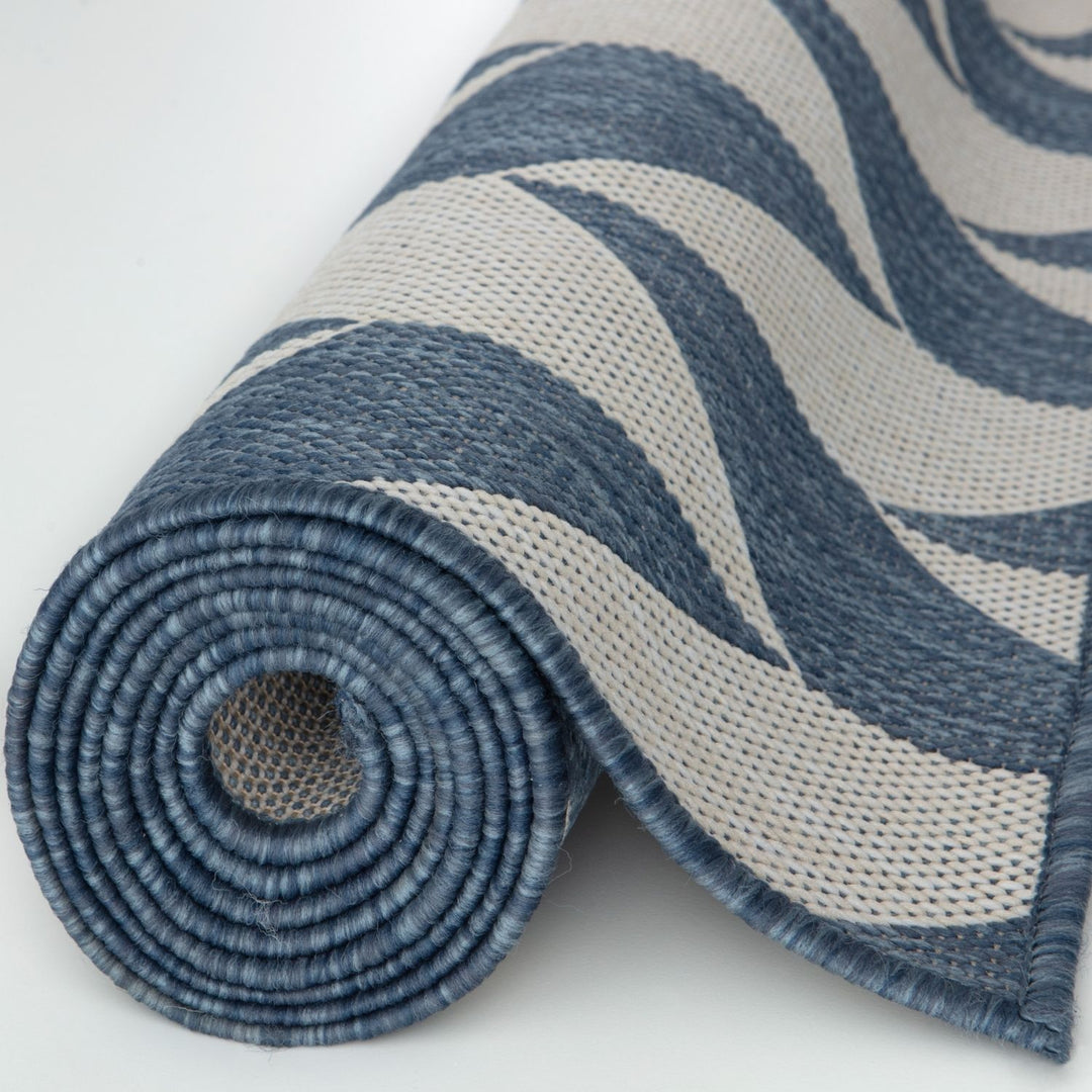 Blue Chevron Outdoor Rug for Garden | The Rugs