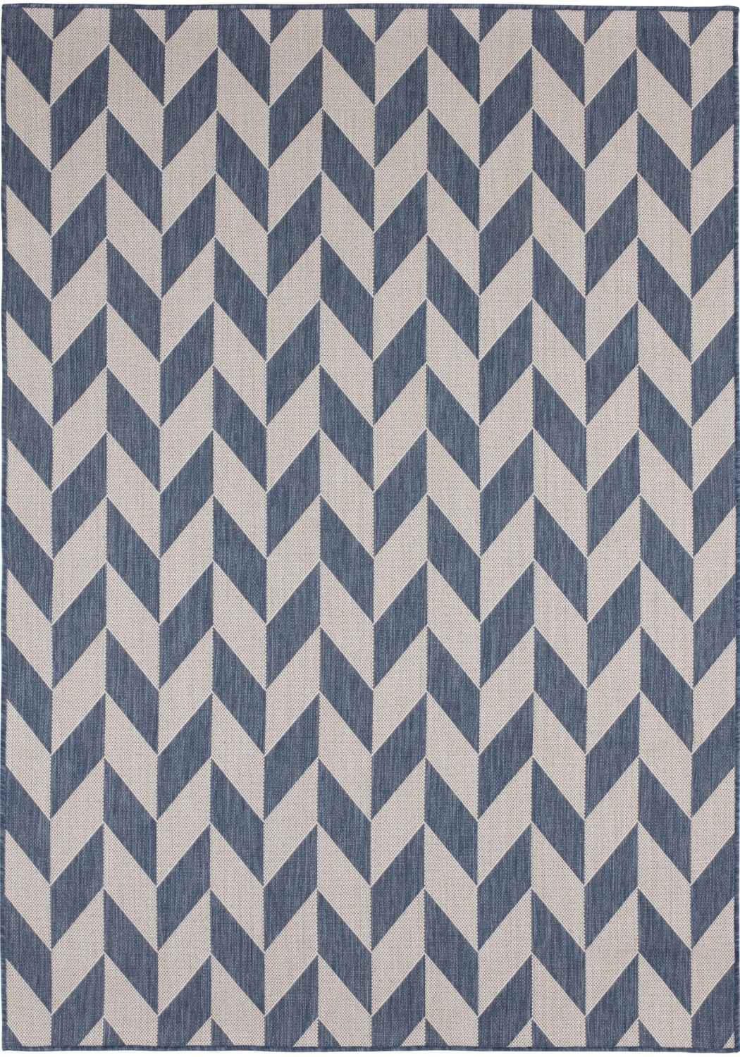 Blue Chevron Outdoor Rug for Garden | The Rugs