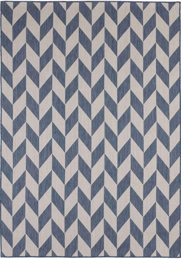 Blue Chevron Outdoor Rug for Garden | The Rugs