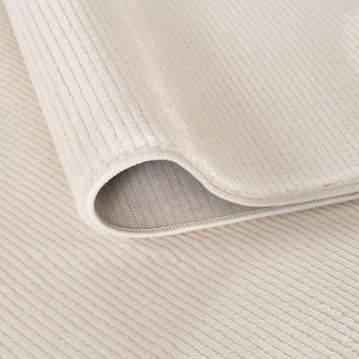 cream colour, striped design, stain-resistant, Cosy comfort rug.