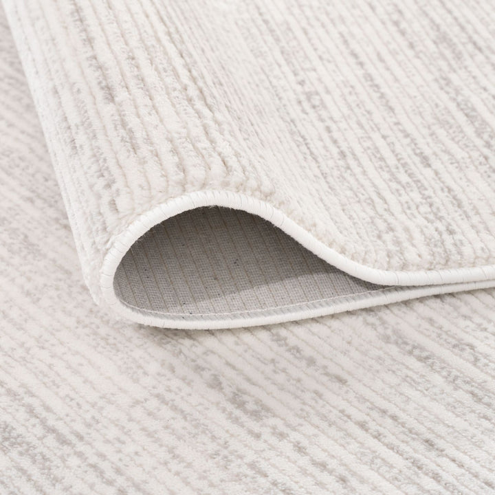 grey-cream colours, striped design, stain-resistant, Cosy comfort rug.