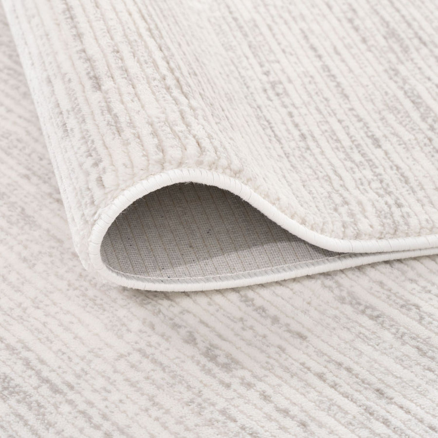 The Rugs Carmel Cream-Grey Striped Rug – Stylish Comfort
