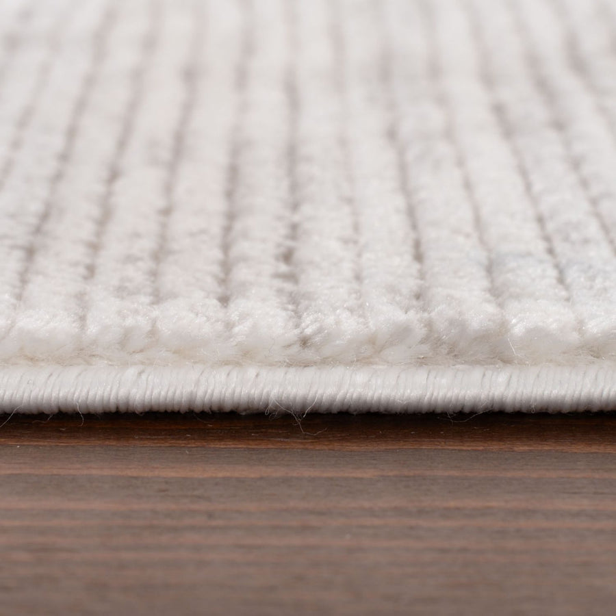 The Rugs Carmel Cream-Grey Striped Rug – Stylish Comfort
