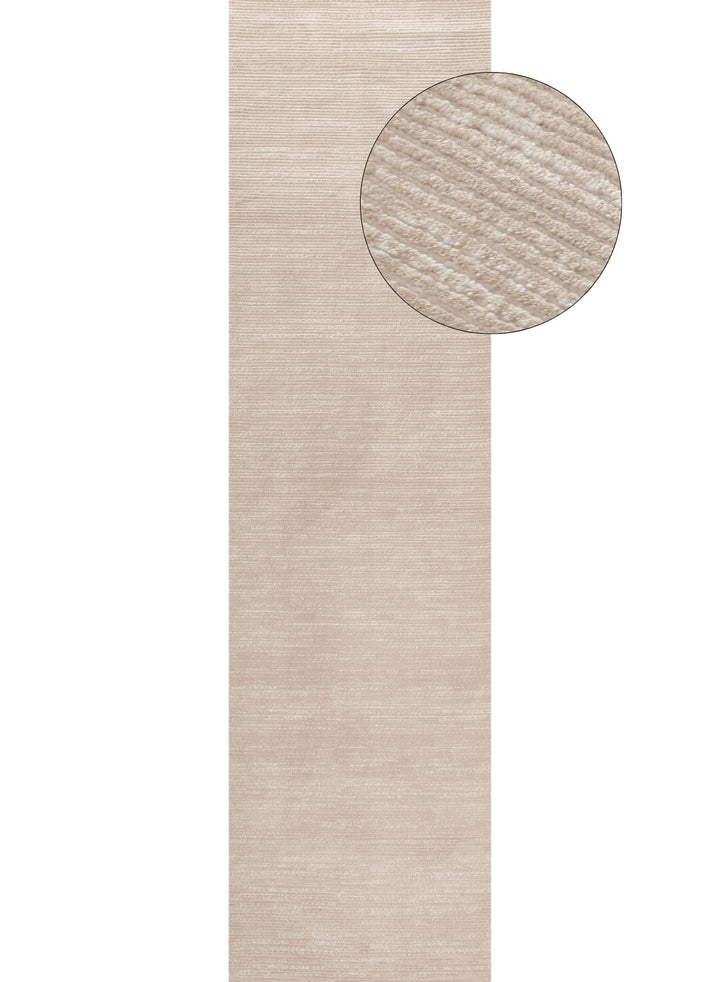 Beige-cream colour, striped design, stain-resistant, Cosy comfort rug.