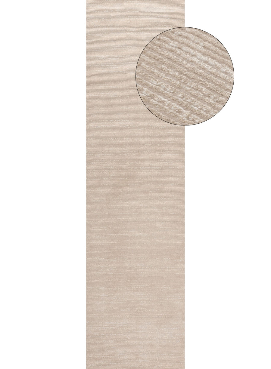 Beige-cream colour, striped design, stain-resistant, Cosy comfort rug.