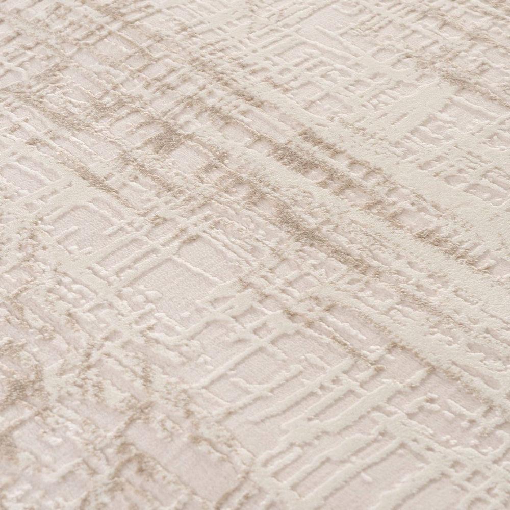 abstract rug, beige-cream colours, anti-allergic, and non-static properties