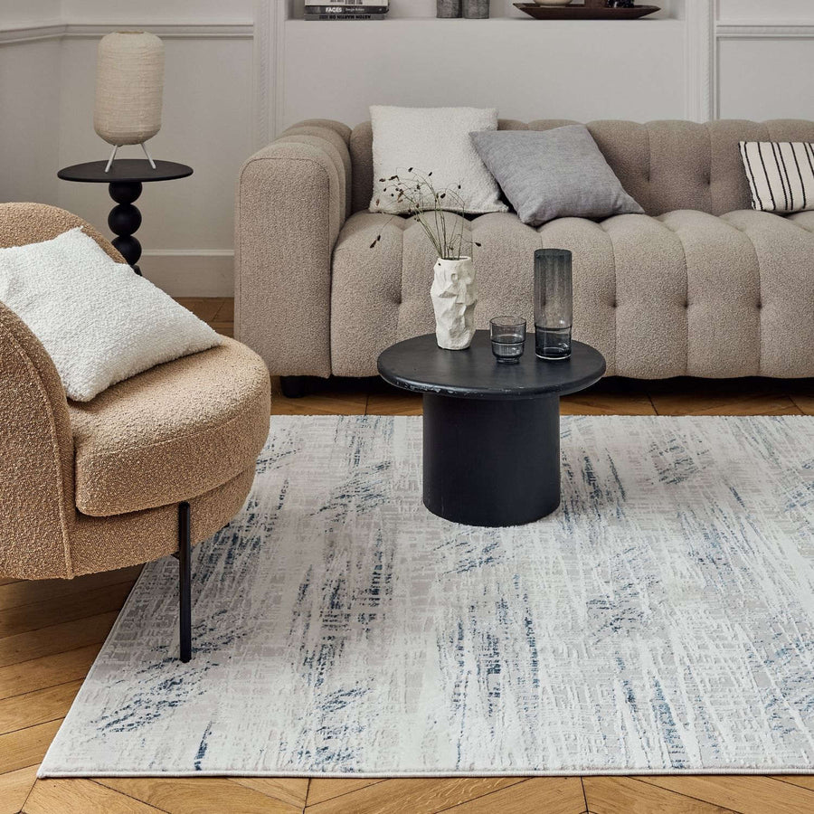 The Rugs Carmel Cream-Blue Abstract Rug - Stylish Comfort