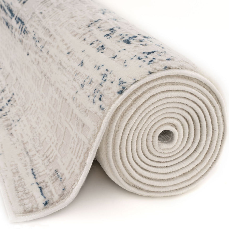 The Rugs Carmel Cream-Blue Abstract Rug - Stylish Comfort