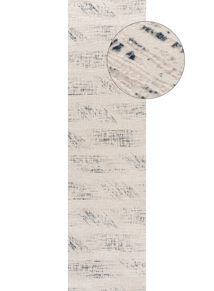 abstract rug, blue-cream colours, anti-allergic, and non-static properties