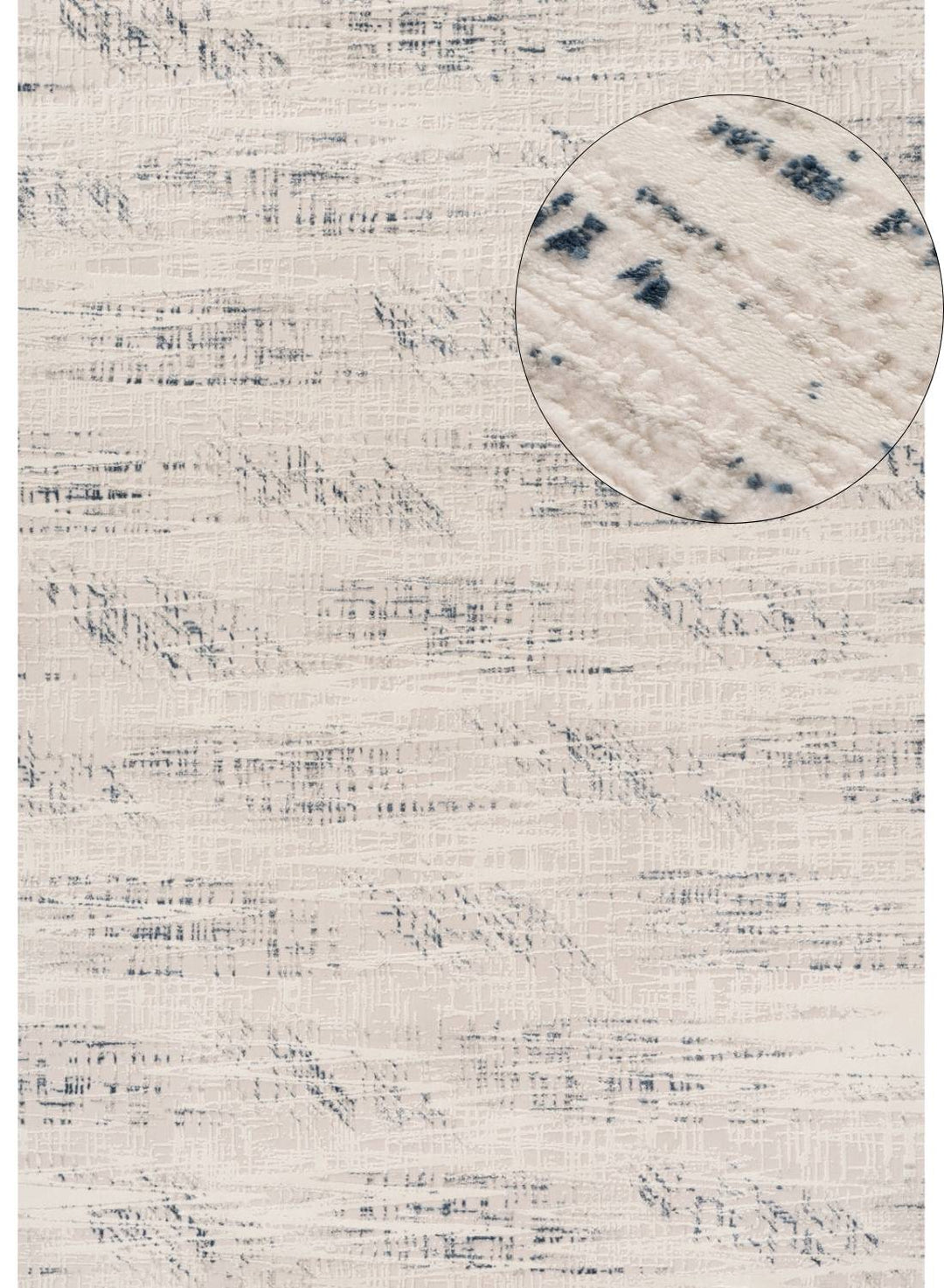 abstract rug, blue-cream colours, anti-allergic, and non-static properties