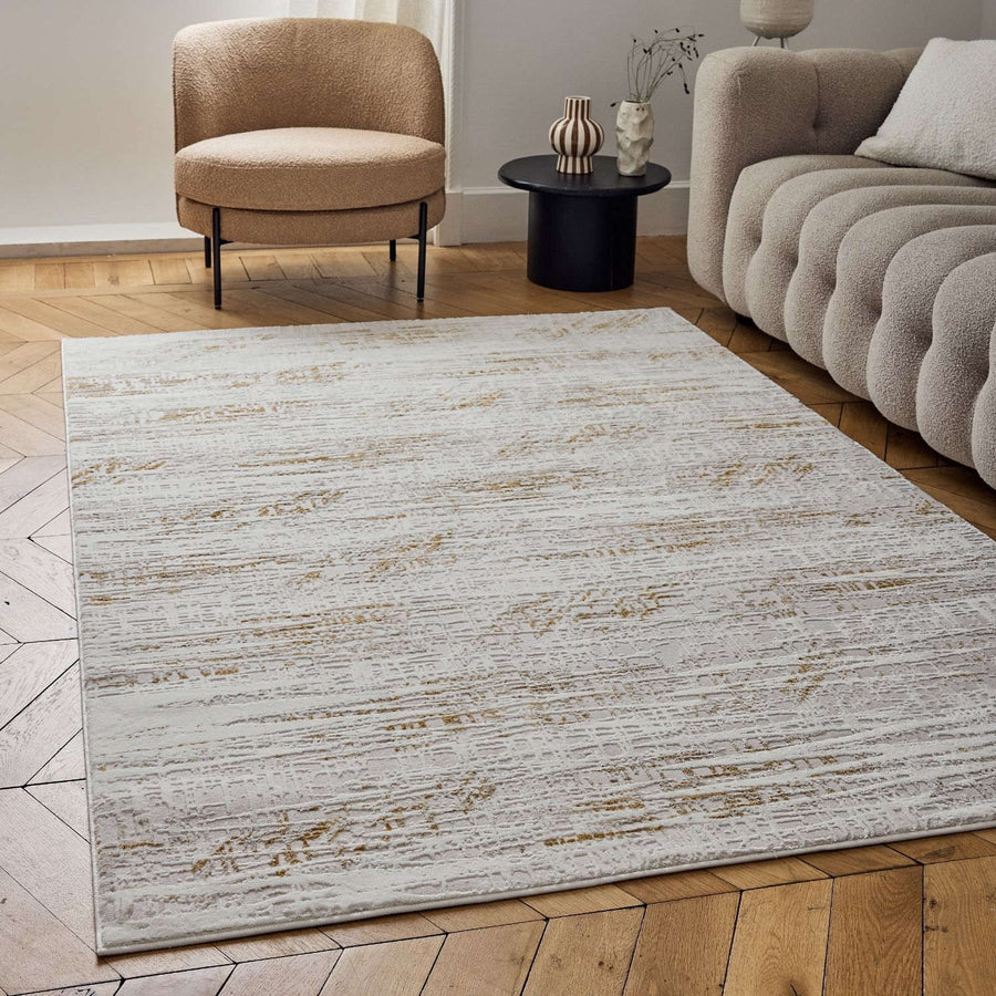 The Rugs Carmel Cream-Gold Abstract Rug - Stylish Comfort