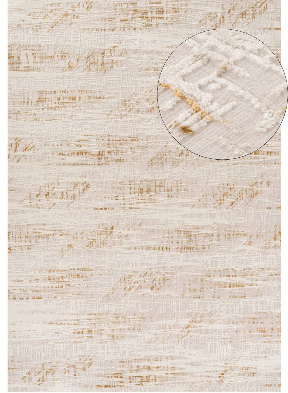 abstract rug, gold-cream colours, anti-allergic, and non-static properties