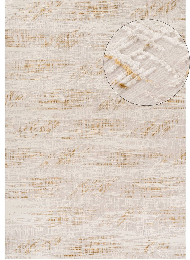 abstract rug, gold-cream colours, anti-allergic, and non-static properties