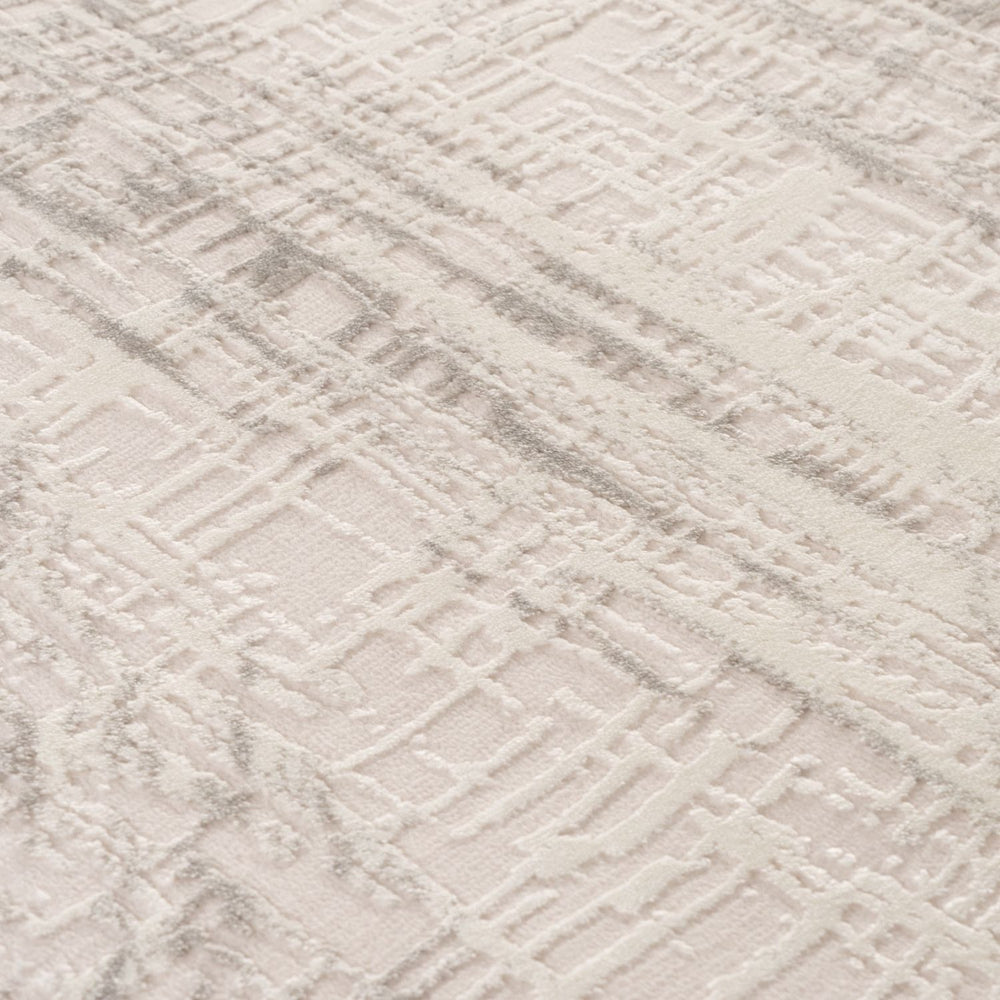 abstract rug, grey-cream colours, anti-allergic, and non-static properties
