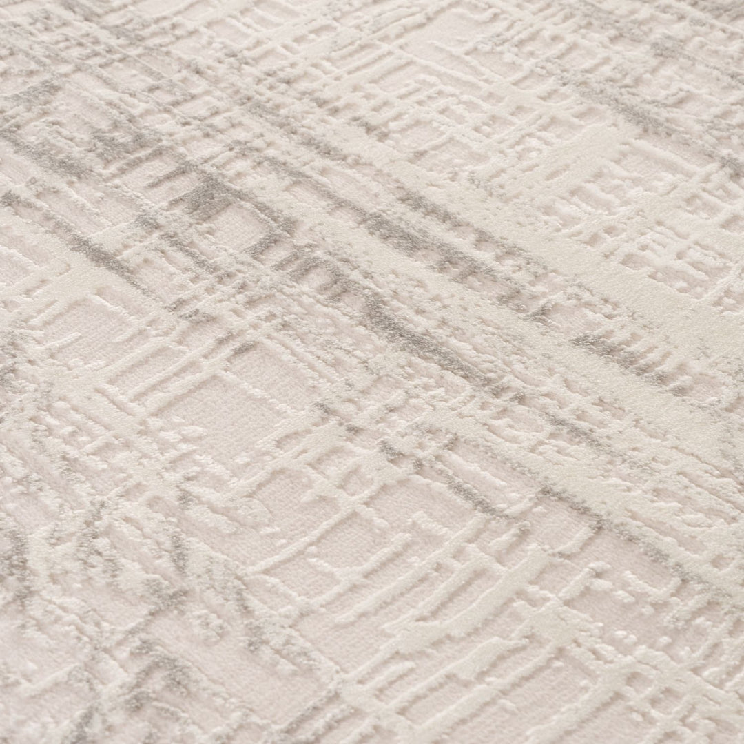 abstract rug, grey-cream colours, anti-allergic, and non-static properties