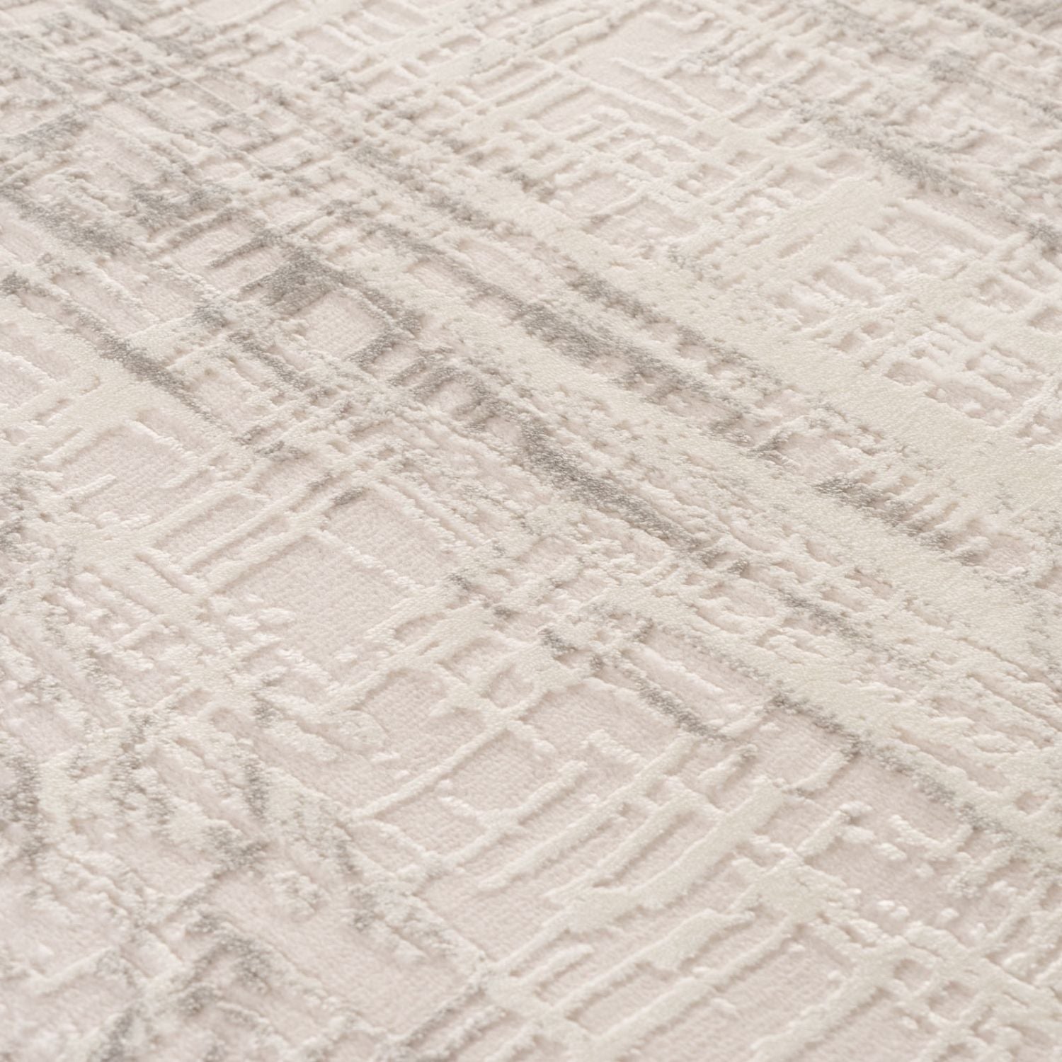abstract rug, grey-cream colours, anti-allergic, and non-static properties