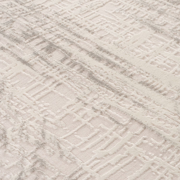 abstract rug, grey-cream colours, anti-allergic, and non-static properties