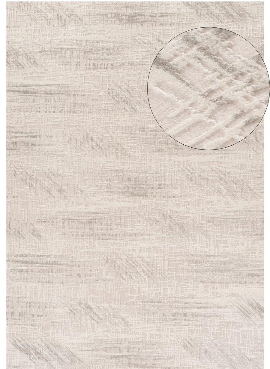 abstract rug, grey-cream colours, anti-allergic, and non-static properties