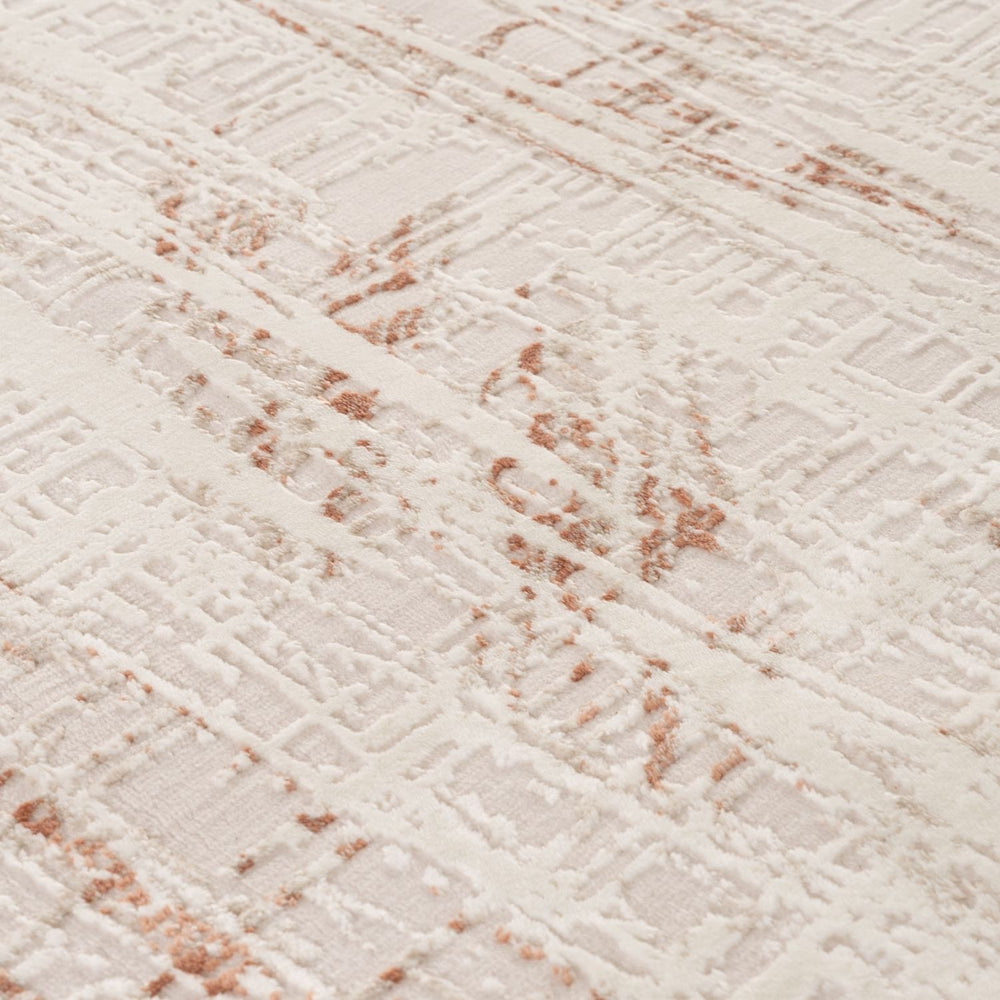 abstract rug, terra-cream colours, anti-allergic, and non-static properties