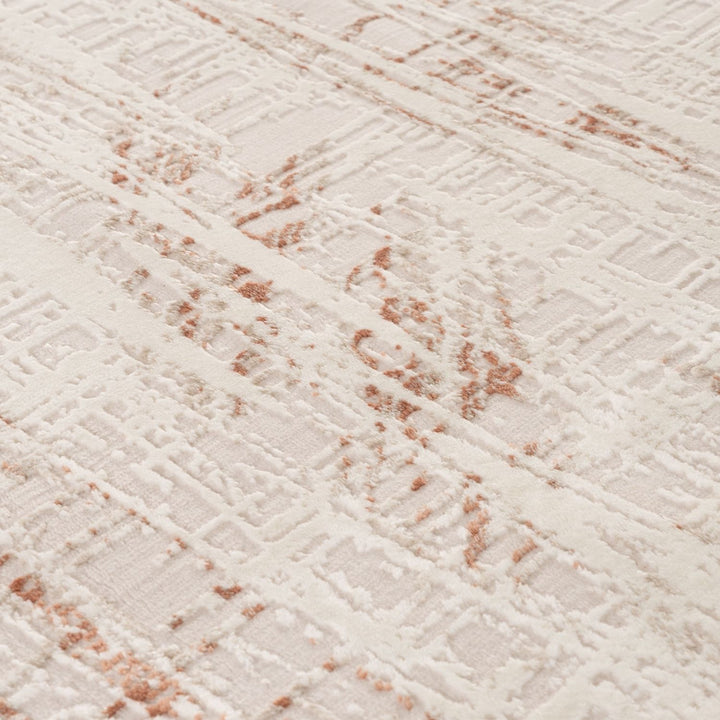 abstract rug, terra-cream colours, anti-allergic, and non-static properties