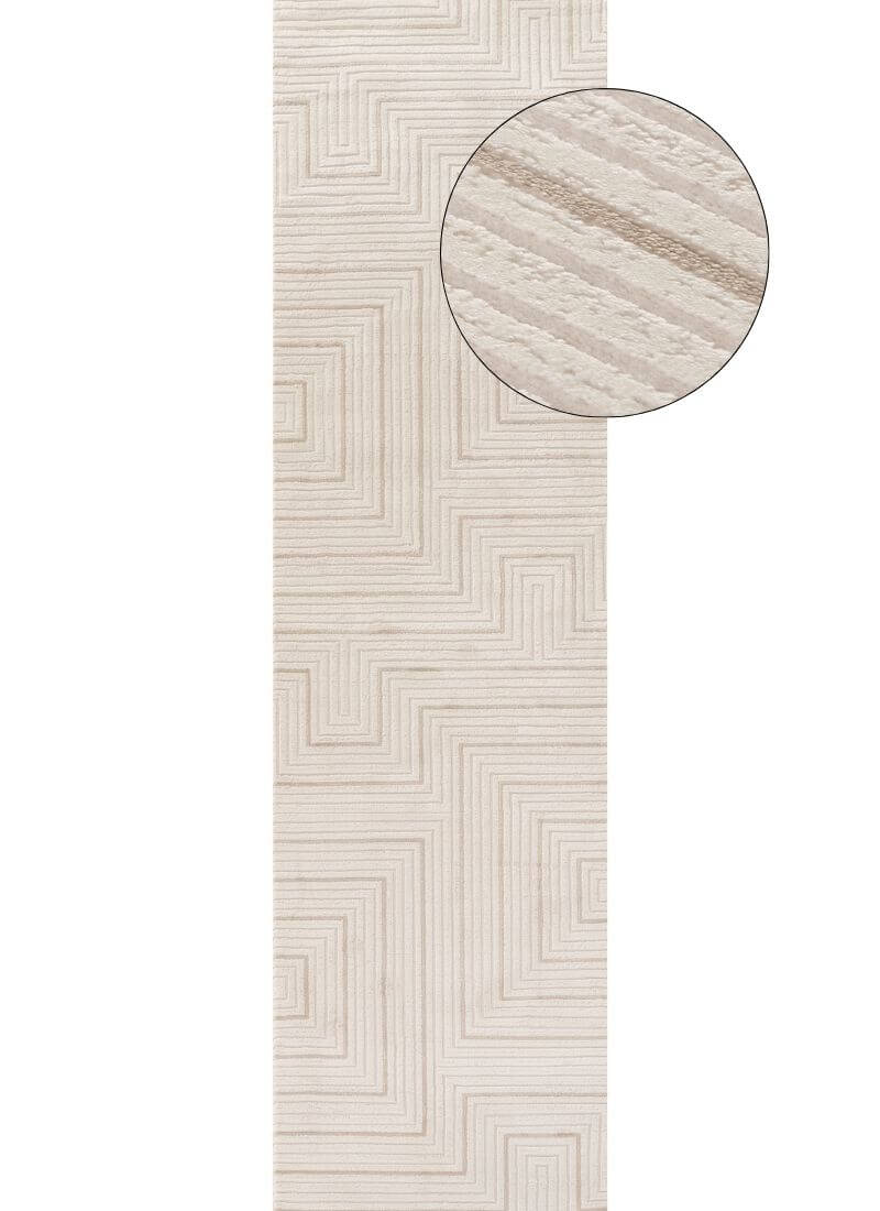 Carmel Cream-Beige Geometric Rug | 6040