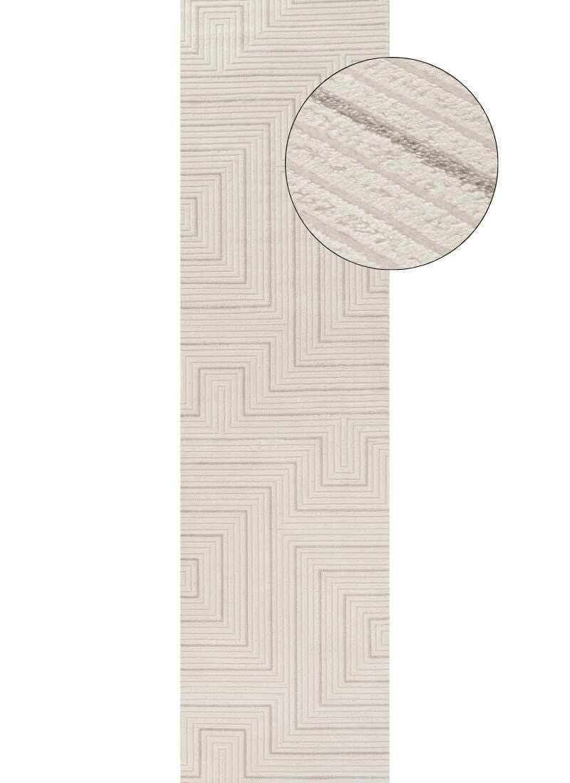 Carmel Cream-Grey Geometric Rug | 6040