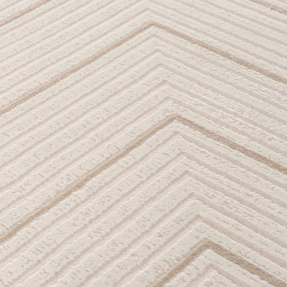 Geometric Living Room rug, beige-cream colours, stain-resistant and non-shedding