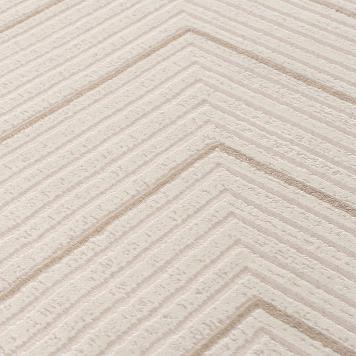 Geometric Living Room rug, beige-cream colours, stain-resistant and non-shedding