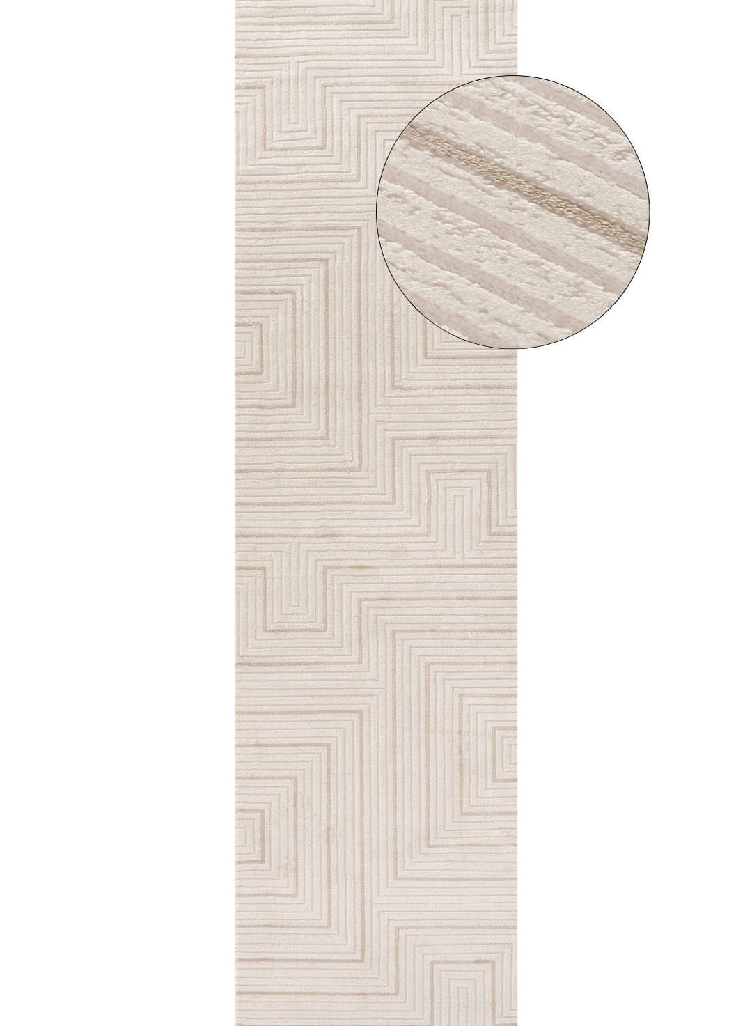 Geometric Living Room rug, beige-cream colours, stain-resistant and non-shedding