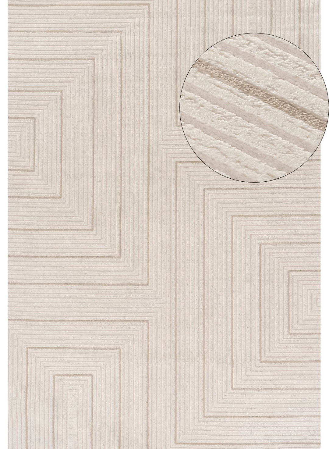 Geometric Living Room rug, beige-cream colours, stain-resistant and non-shedding