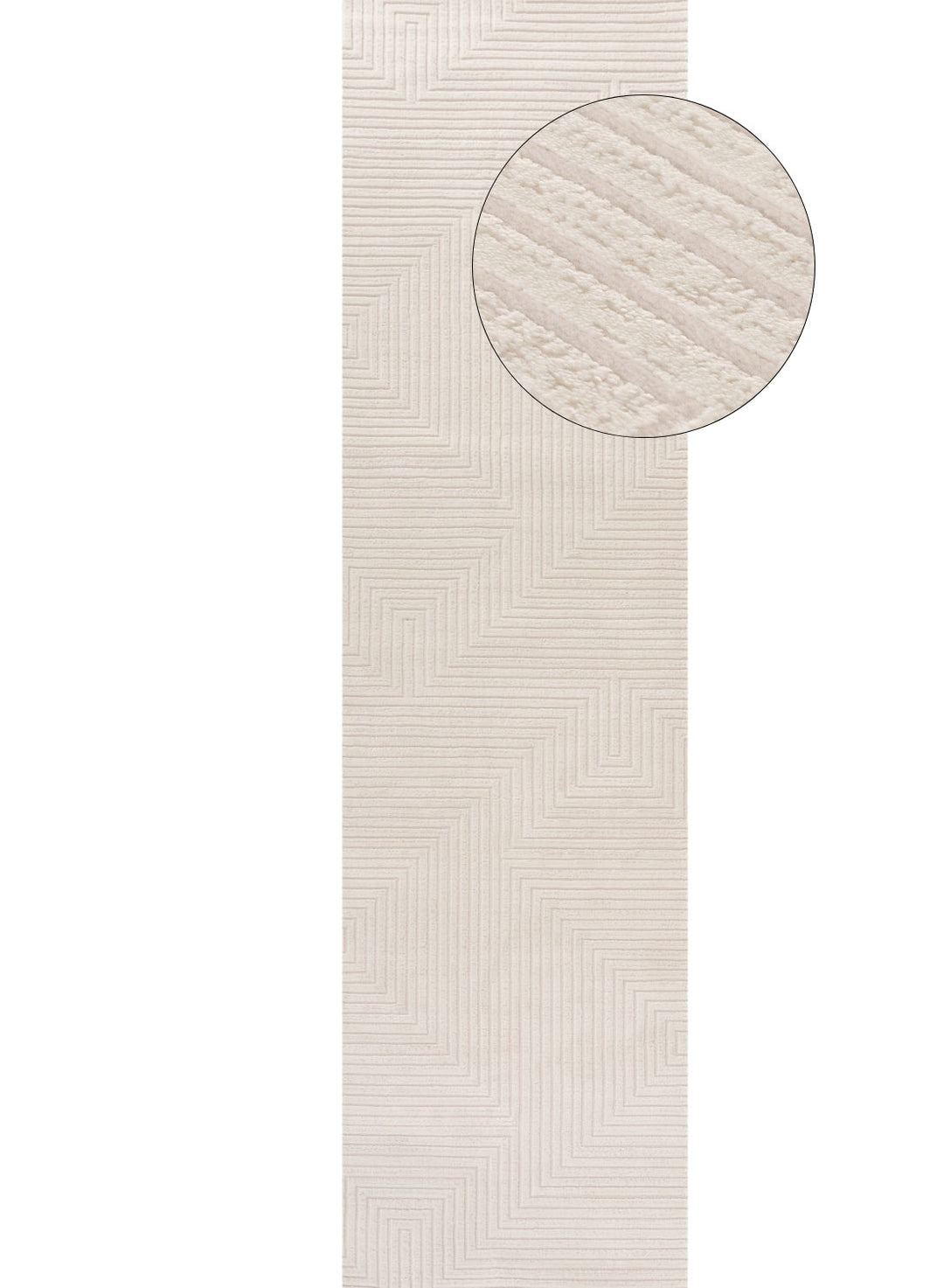 Geometric Living Room rug, cream colour, stain-resistant and non-shedding