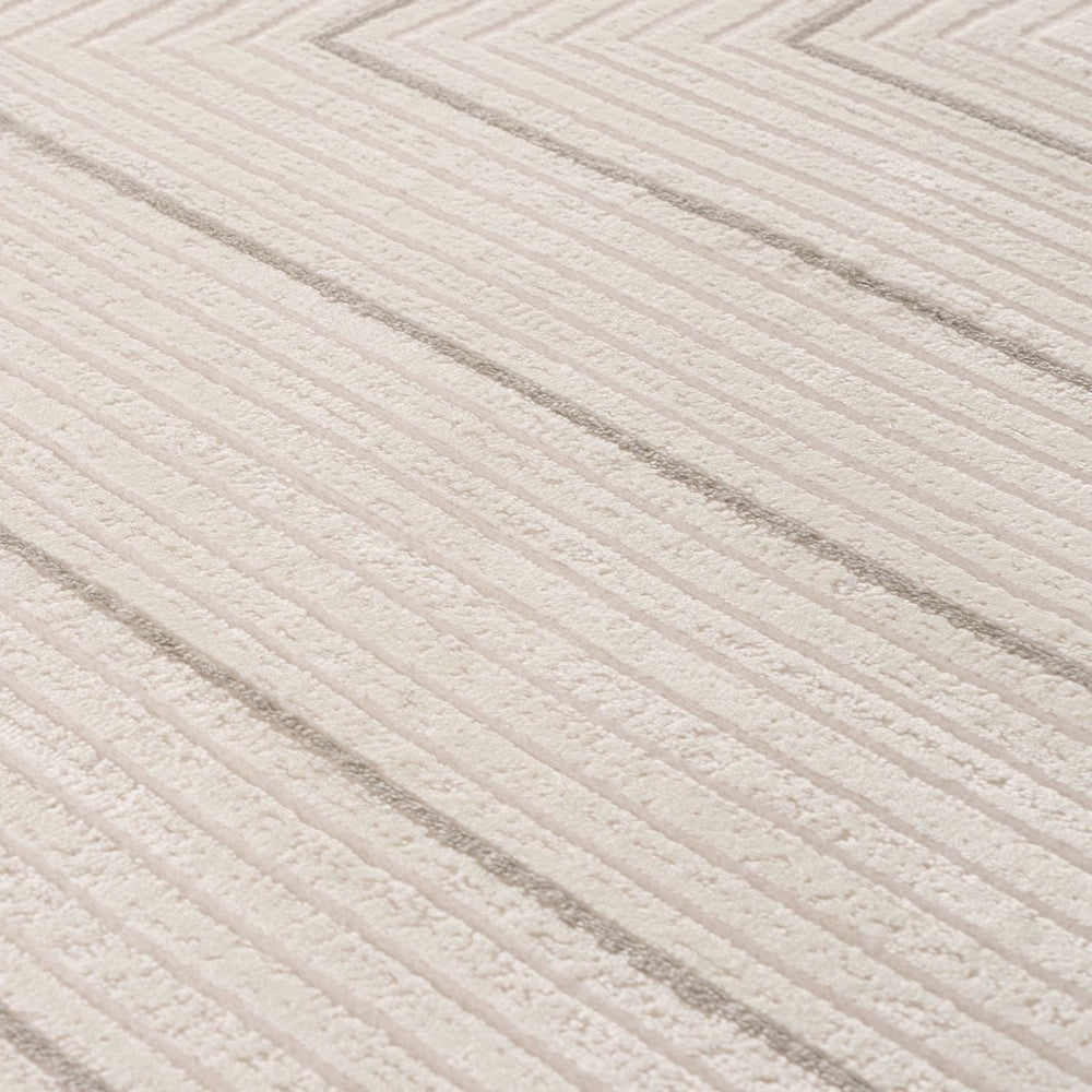 Geometric Living Room rug, grey-cream colours, stain-resistant and non-shedding