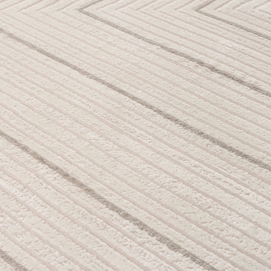 Geometric Living Room rug, grey-cream colours, stain-resistant and non-shedding