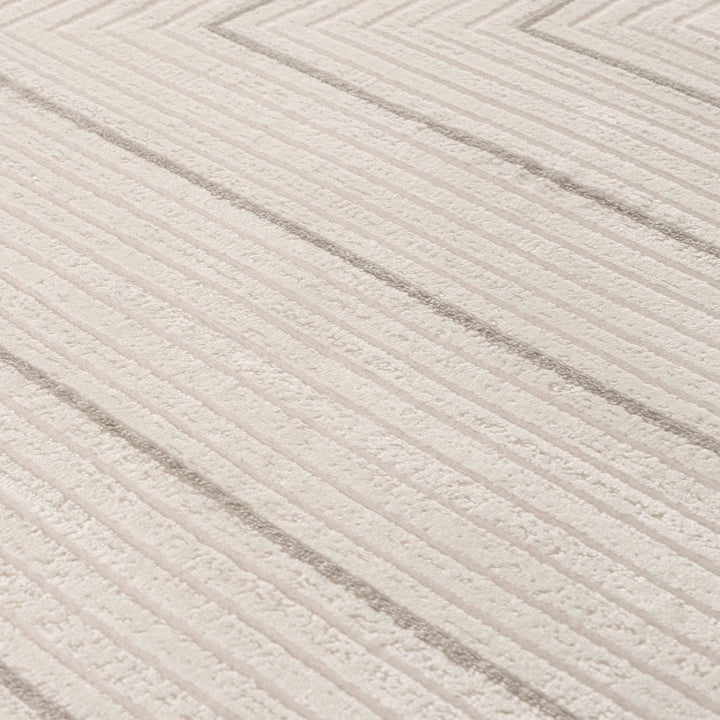 Geometric Living Room rug, grey-cream colours, stain-resistant and non-shedding
