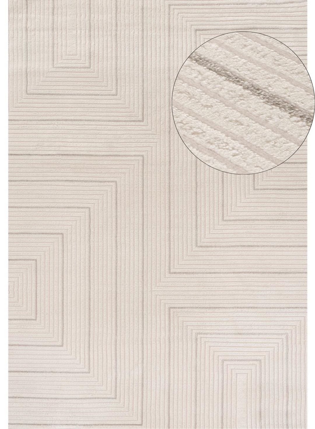 Geometric Living Room rug, grey-cream colours, stain-resistant and non-shedding