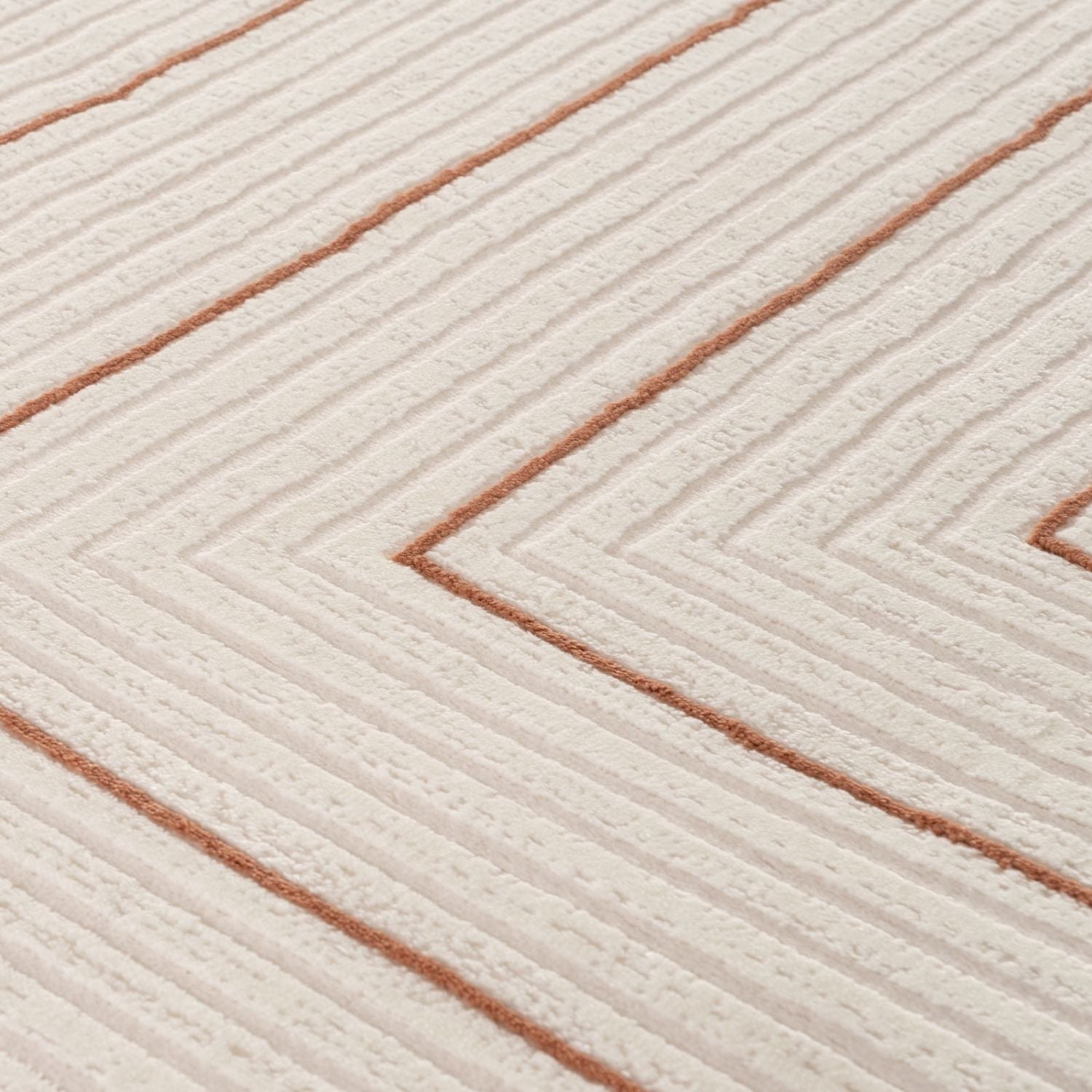 Living Room, perfect mix of clean design, lasting comfort, terra-cream rug.