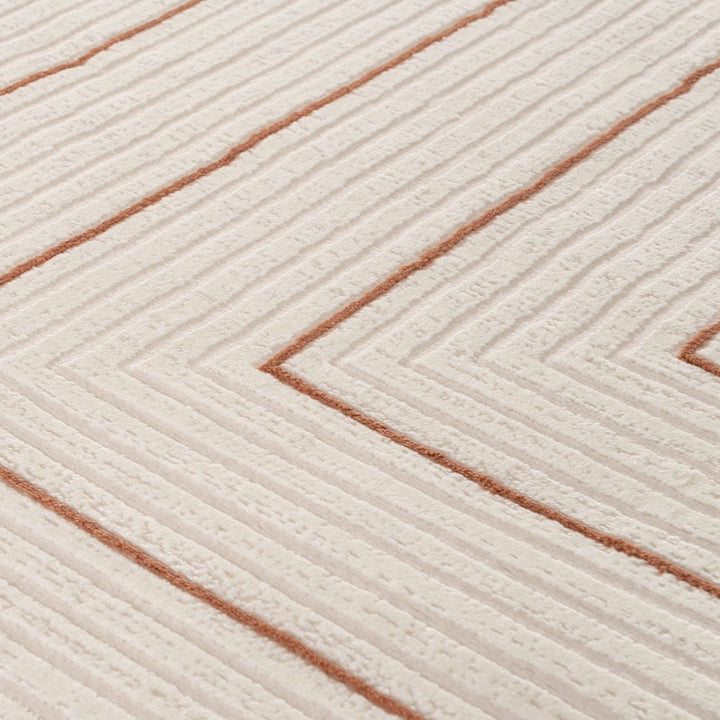 Living Room, perfect mix of clean design, lasting comfort, terra-cream rug.