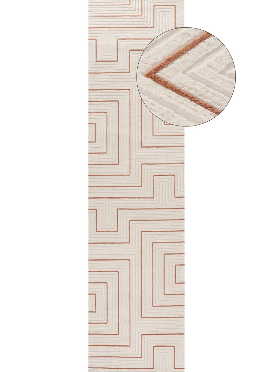Living Room, perfect mix of clean design, lasting comfort, terra-cream rug.