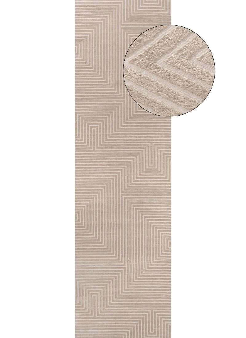 Carmel Beige-Cream Geometric Rug | 6050